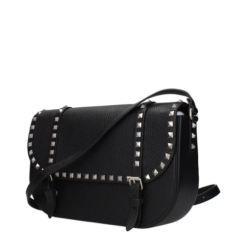 Black Grained Leather Crossbody Bag
