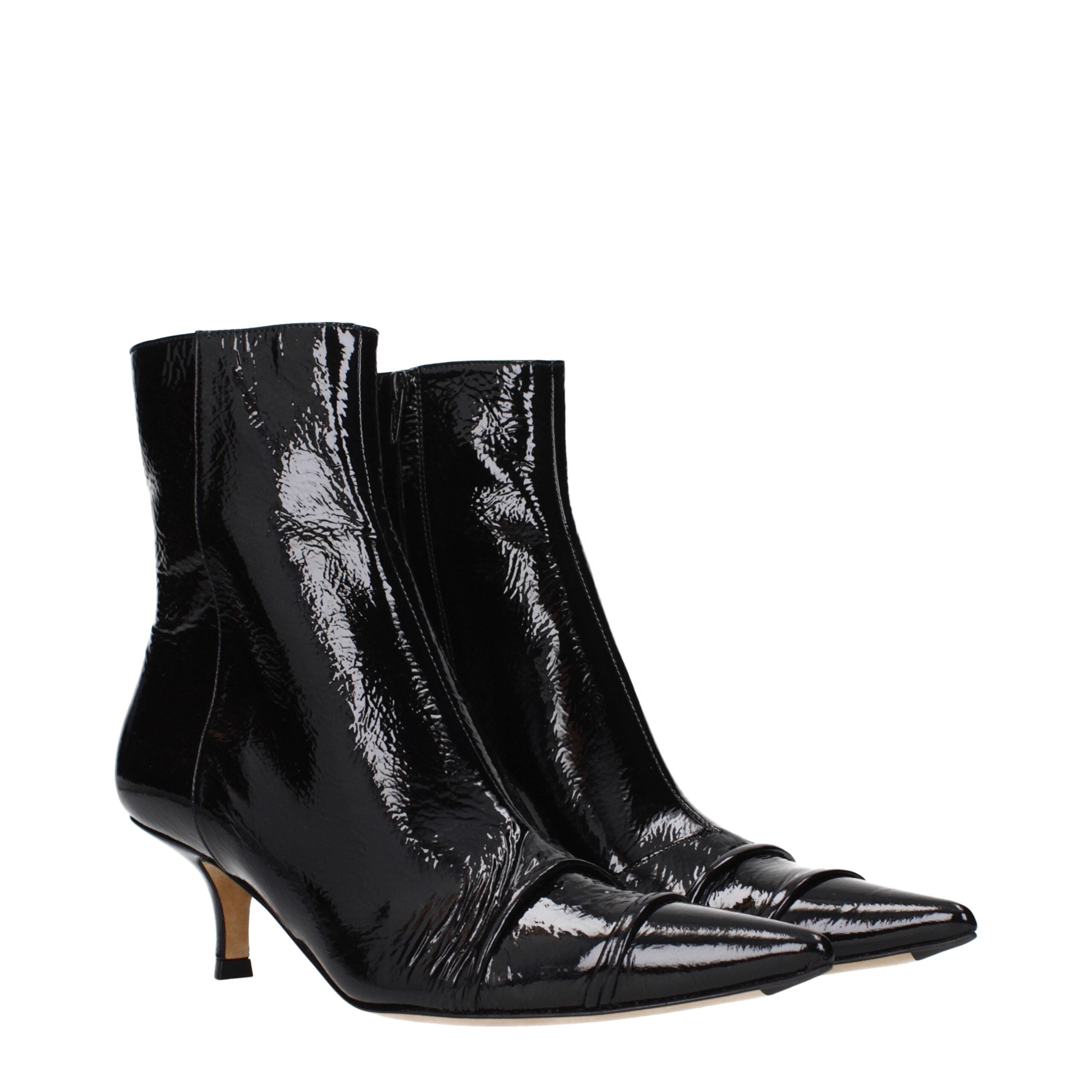 Patent Leather Ankle Boots