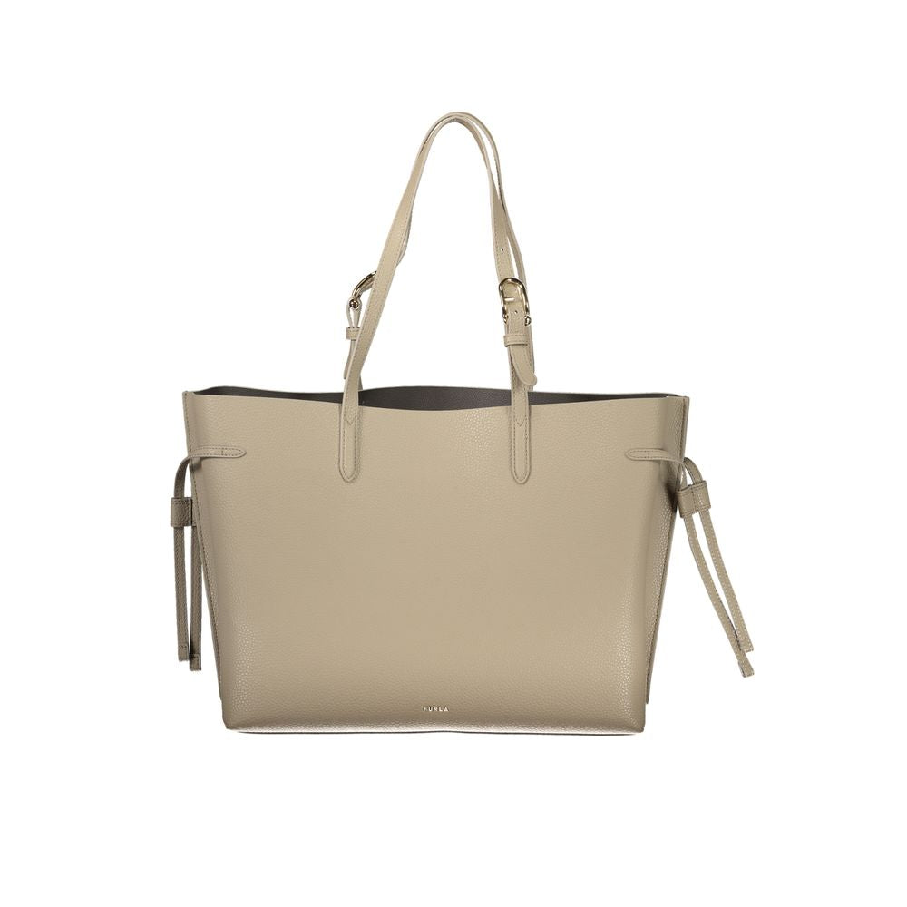 Beige Leather Ava Handbag