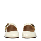 Beige Patent Leather Ballet Flats