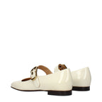 Beige Patent Leather Ballet Flats