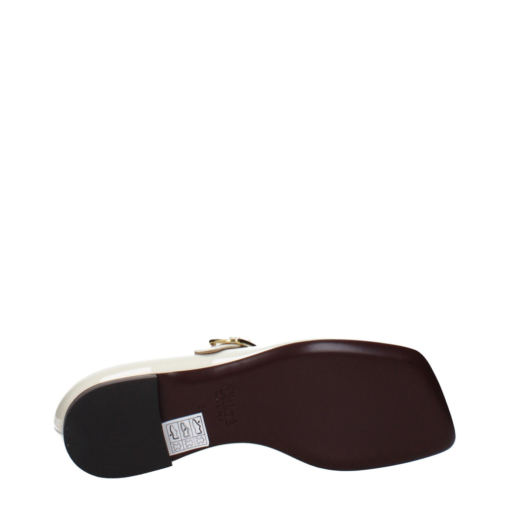 Beige Patent Leather Ballet Flats