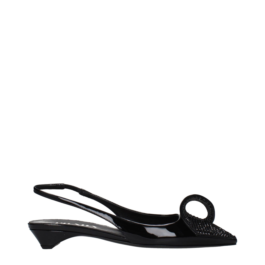 Black Patent Leather Flat Sandals