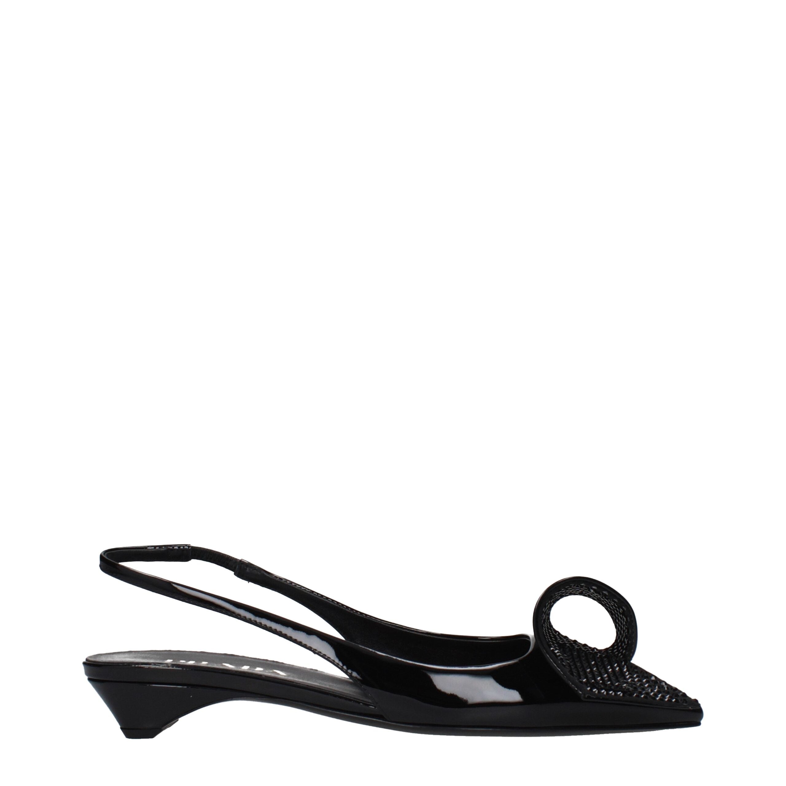 Black Patent Leather Flat Sandals