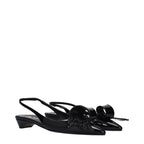 Black Patent Leather Flat Sandals