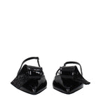 Black Patent Leather Flat Sandals
