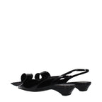 Black Patent Leather Flat Sandals